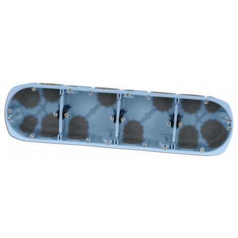 Eur Ohm – Boîte d'encastrement mural quadruple XL – Entraxe 71mm – Diamètre 67mm – Profondeur 50mm – Réduction des pertes énergétiques