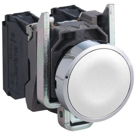 Harmony XB4 - bouton poussoir à impulsion - Ø22 - blanc - 1F - vis étrier (XB4BA11)