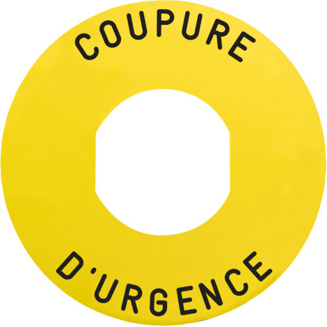 Harmony - étiquette plate - jaune - 'COUPURE D'URGENCE' - Ø60 (ZBY9160) (1/3)
