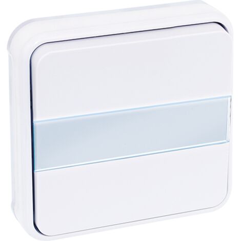EUROHM OXXO BOUTON POUSSOIR LUMINEUX PORTE ÉTIQUETTE ÉTANCHE ENCASTRÉ BLANC IP55 - 60893