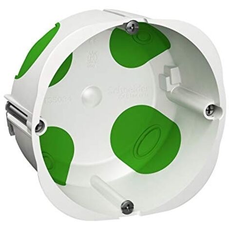 Schneider Electric – Boîte d'encastrement étanche 1 poste 85 mm – Profondeur 47 mm – Tenue au feu 850°C – Installation par vis – Système anti-rotation - MM 32 A
