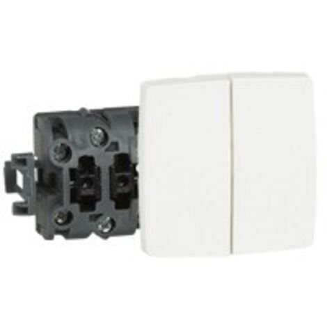 Double poussoir 6A Appareillage saillie composable blanc (086121) (1/2)