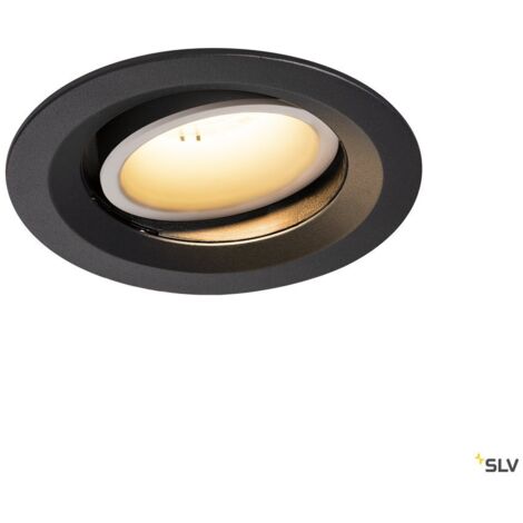 Lampe NUMINOS PHASE M - Triphasée, 3000K, Angle 60°, Design 3D Noir, Pour Déco Moderne