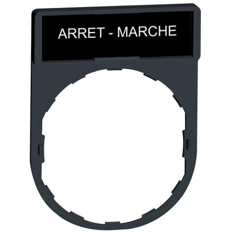 Schneider Electric – Porte étiquette plate 30x40mm – Étiquette 'ARRET - MARCHE' 8x27mm – Compatible gamme Harmony – Plastique gris foncé (1/5)