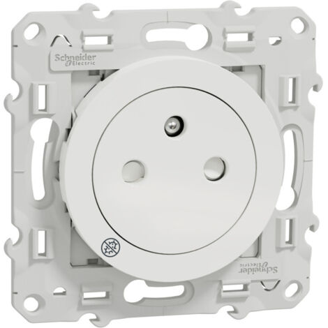 Odace - prise de courant 2P+T affleurante - connexion rapide, Antibacterien (S500052)