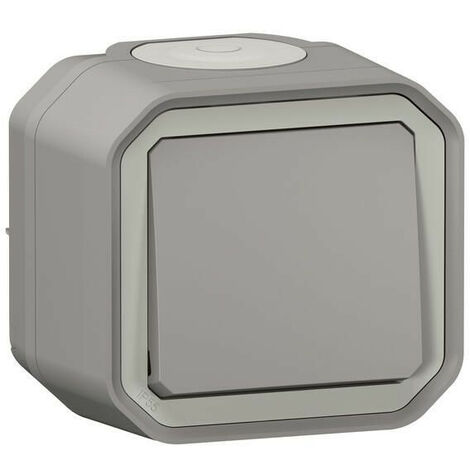 Interrupteur ou va-et-vient Plexo complet saillie gris LEGRAND 070001 (1/2)