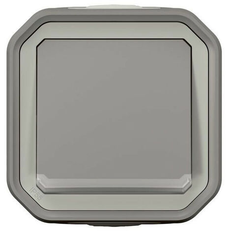 Interrupteur ou va-et-vient lumineux Plexo complet saillie - gris (070006)