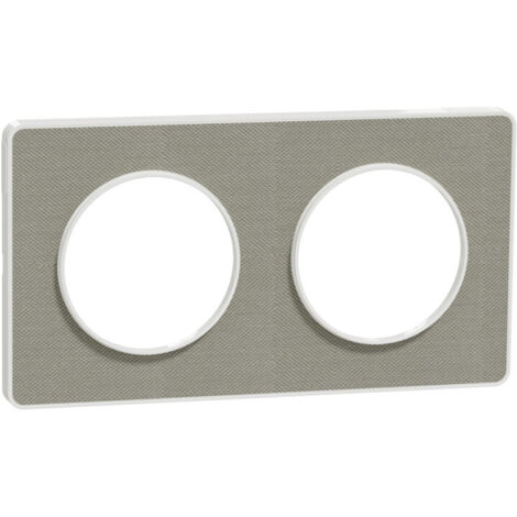 Odace Touch - PLQ Kvadrat Perle/Blanc 2 postes horiz. ou vert. entraxe 71mm (S520804KG) (1/3)