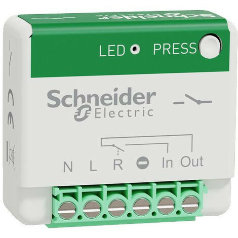 Schneider Electric – Actionneur générique avec minuterie 10A – Poussoir composable pour gestion éclairage – Compatible gamme Odace – SCHS520192
