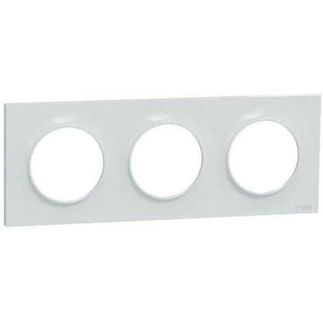 Odace Styl, plaque Blanc Recyclé 3 postes horizontaux ou verticaux entraxe 71mm (S510706)