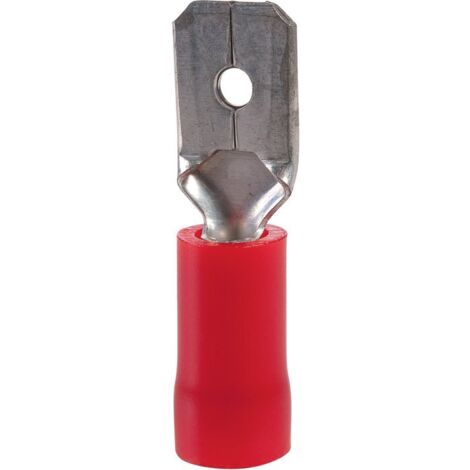100 fiche plates males rouges 6.3x0,8mm (B820E) (1/3)