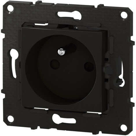 Legrand – Prise de courant 16A avec bornes automatiques – Finition Nuit – Conducteurs 2,5 mm² – Boîte à encastrer 40 mm – BTAL21SD (1/5)