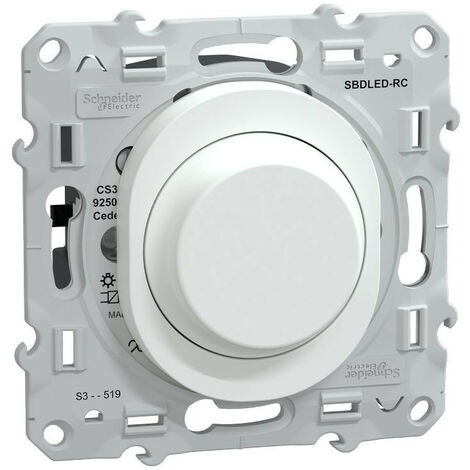 Schneider Electric – Variateur de lumière universel Ovalis 2 ou 3 fils – Compatible LED et halogène – Installation simple – Couleur blanche (1/10)