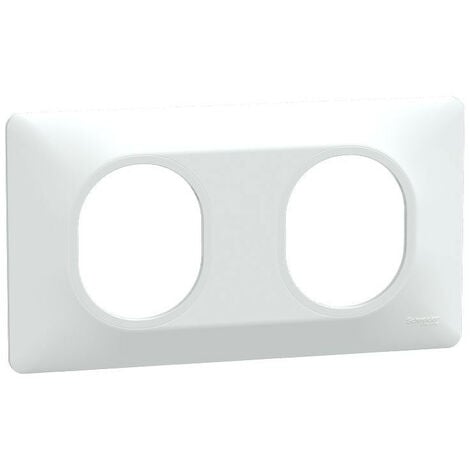 Ovalis - Plaque de finition - 2 postes Horizontal - entraxe 71 mm - Blanc (S320704)