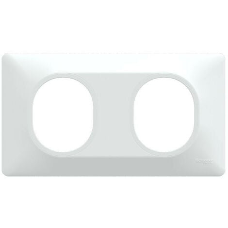Ovalis - Plaque de finition - 2 postes Horizontal - entraxe 71 mm - Blanc (S320704)