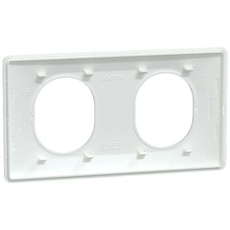 Ovalis - Plaque de finition - 2 postes Horizontal - entraxe 71 mm - Blanc (S320704)