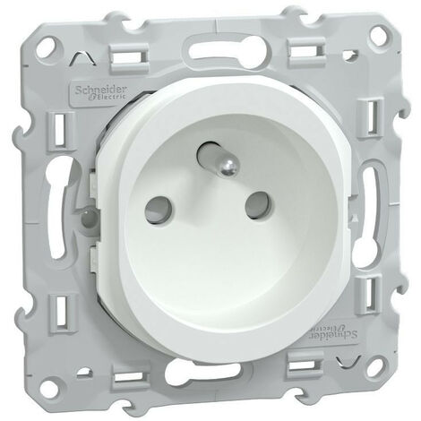 Schneider Electric – Prise de courant encastrée 2P+T – IP21 – 16A 250V – Thermoplastique sans halogène – Bornes automatiques – S320059