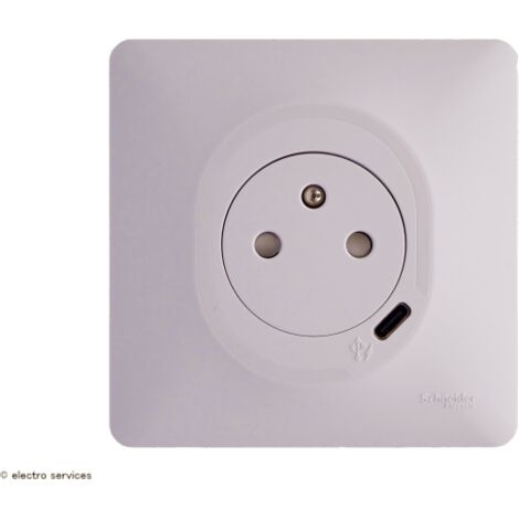 Soldes d'hiver 2026 : Schneider Ovalis - combi 2P T 16A affleurante chargeur usb-c 10,5W - connex. auto - Blanc (S320089) pas cher Soldes d'hiver 2026 : Schneider Ovalis - combi 2P T 16A affleurante chargeur usb-c 10,5W - connex. auto - Blanc (S320089) pas cher