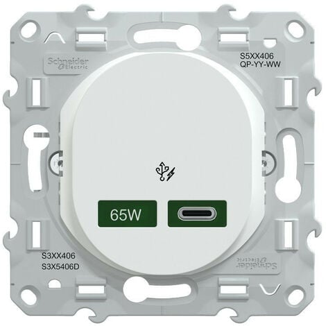 Ovalis - Chargeur USB-C 65W - Forte puissance pour charge app. mobiles - Blanc (S320406)