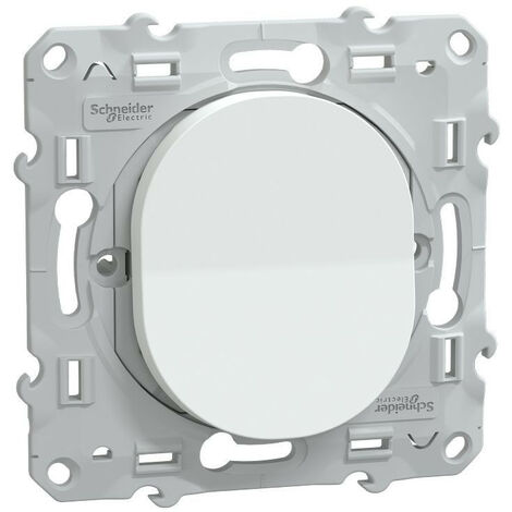 Schneider Electric – Bouton poussoir Ovalis à fermeture blanc – Installation intérieure – Compatible avec plaques Ovalis – S320206