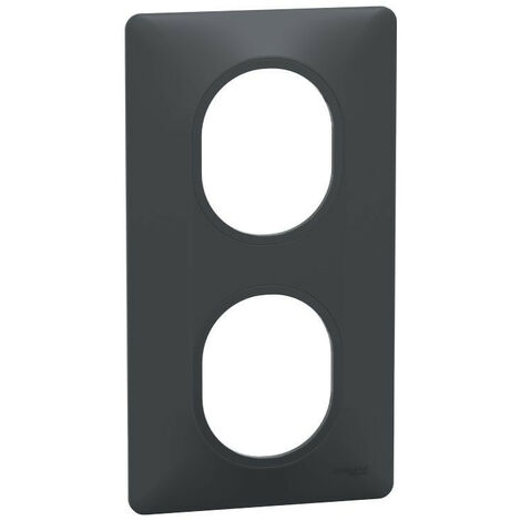 Schneider Electric – Plaque de finition verticale 2 postes 71 mm – Finition mate – Enjoliveur à clipser – Résistance aux chocs – S340724