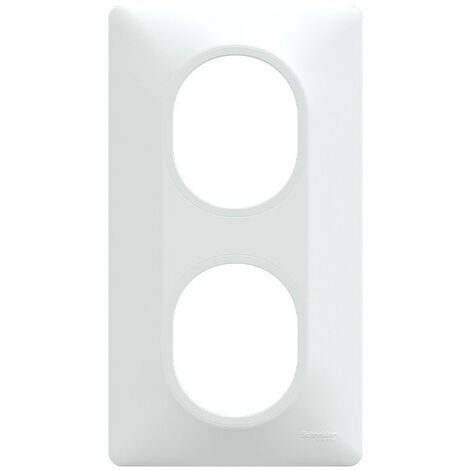 Ovalis - Plaque de finition - 2 postes Vertical - entraxe 71 mm - Blanc (S320724)