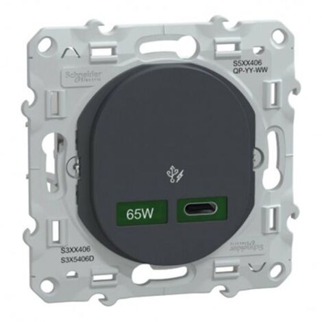 Ovalis - Chargeur USB-C 65W - Forte puissance pour charge app. mobiles - Anth (S340406) (1/5)