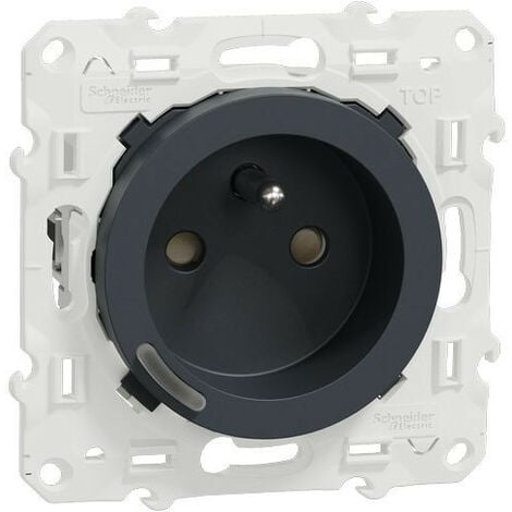 Wiser Odace - Prise 2P+T connectée - 16A - zigbee - Anthracite (S540559)