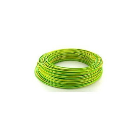 100m de fil 10mm² vert-jaune rigide câble H07V-R (1225220)