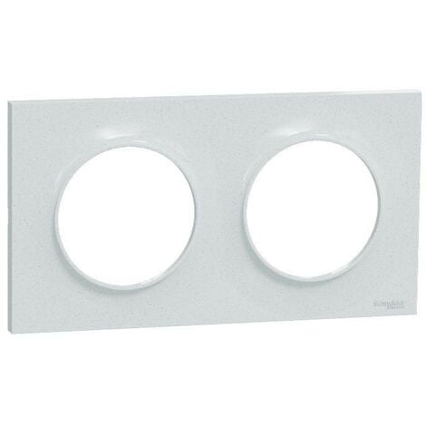 Odace Styl, plaque Blanc Recyclé 2 postes horizontaux ou verticaux entraxe 71mm (S510704)