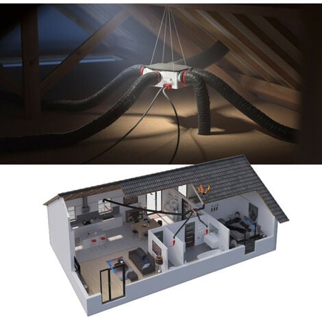 Kit VMC Hygro Ecowatt pour logement (neuf/rénov/remplacement) jusqu'à 6 sanit, (607611)