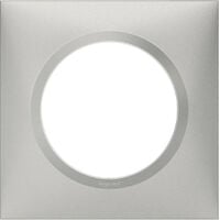 Plaque carrée dooxie 1 poste finition effet aluminium (600851)
