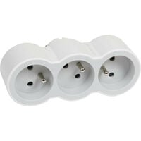 Fiche multiprise 2 sorties latérales 2P+T 16A + 1 latérale 2P 6A 61210  Eur'ohm