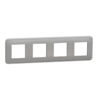 Unica Pro - plaque de finition - Alu - 4 postes (NU400830)
