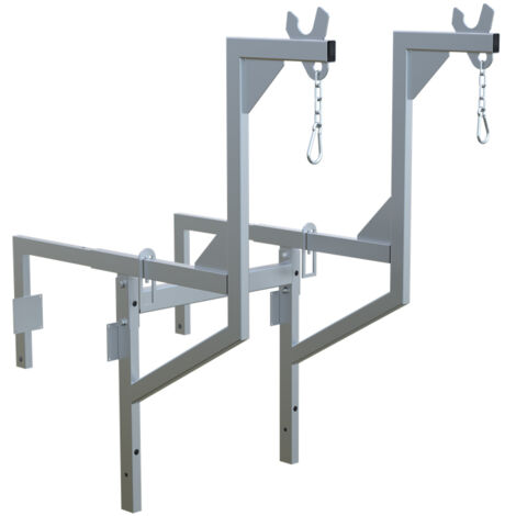 Moncoffrage – Support goulotte gravats réglable en acier zingué – Dimensions réglables 145 à 400 mm – Système d'accrochage rapide pour chantiers (1/5)