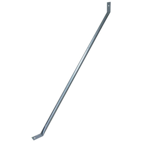 Moncoffrage – Jambe de force galvanisée 2,00m – Dimensions 100mm écrasés, pliés à 45° – Pour stabiliser clôtures de chantier en conditions venteuses