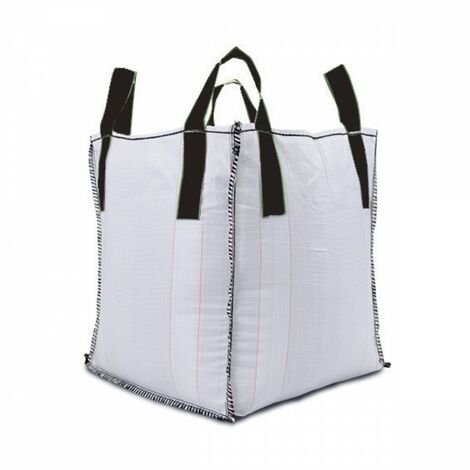Moncoffrage – Big bag chantier 1000 kg – Dimensions 80x80x90 cm – 4 sangles pour transport matériaux – Ouverture totale et fond plat