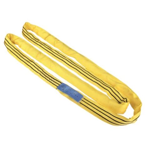 Elingue textile tubulaire ronde de levage PONSA - 3 Tonnes - 4,00 ML - Jaune
