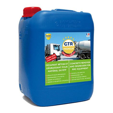 Moncoffrage – Décapant béton GTR Premium 5 Kg – Élimine laitances et dépôts ciment – Non toxique, sans acide – Application pulvérisateur basse pression