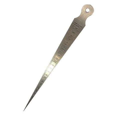 Moncoffrage – Jauge triangulaire 1-15 en acier inoxydable – Précision 1/15 mm – Dimensions 200 x 18 x 1 mm – Mesure écartement entre éléments