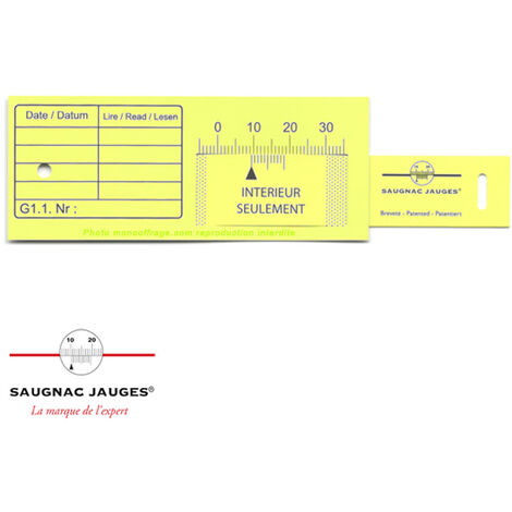 Moncoffrage – Jauge Saugnac intérieure G1.1 – Témoin de fissure en PVC pour murs lisses – Dimensions 160 x 40 mm – Suivi précis des fissures
