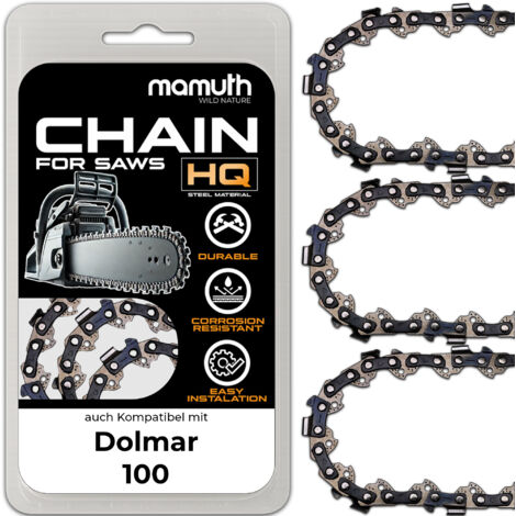 3x chaîne de tronçonneuse 40cm 1,1mm 3,8" 57TG pour Dolmar 100 (1/4)