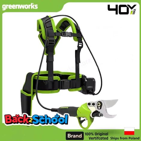 Greenworks Secateur Électrique,35mm 4Ah Secateur Electrique avec Fil pour jardins,branches,potagers - Vert (1/5)