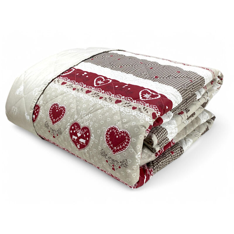 Morbuy Couvre-Lit Matelassé 2/1 Personne Ultra Doux Microfibre + 2 Taies – 220x240 Cm, Bourgogne Élégant Toute Saison