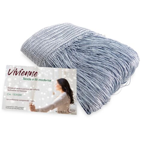 VIVIENNE FIL RIDEAU pour porte cm. 150X300 couleur unie GRIS