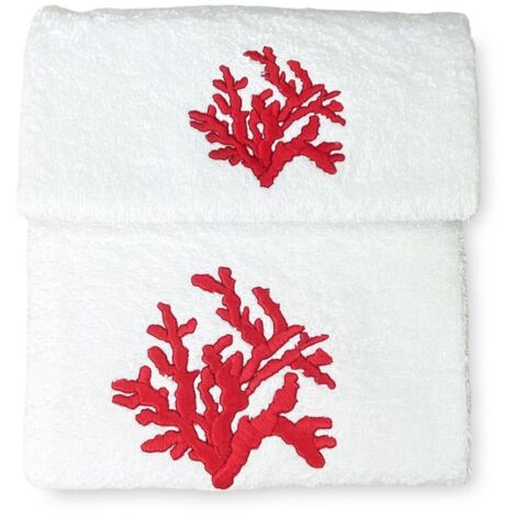 Nice Homeit Set De 8 Serviettes En Coton 100% Fabriqué En Italie - Ultra Absorbantes (Blanc)