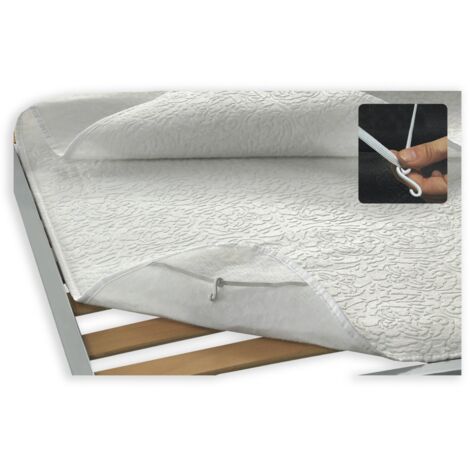 Tex Family – Housse de sommier en feutre hypoallergénique 160 x 190 cm – Finition jacquard – Excellente tenue avec bandes élastiques