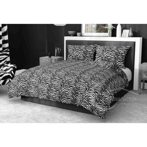 HOUSSE DE COUETTE ZEBRA noir et blanc SEXI Cm. 200X200