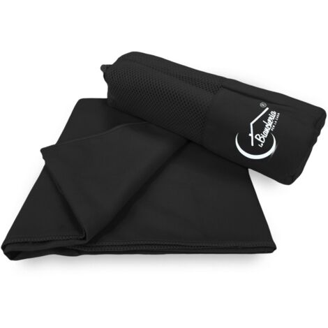 SERVIETTE DE PLAGE très douce MICROFIBRE couleur unie GRANDE TAILLE cm. 90X170 Noir