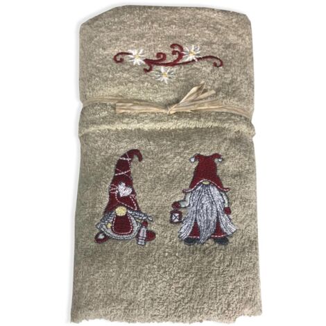 SET Serviettes TYROL TYROLIEN ELFI ELFO Dove gris en pur coton